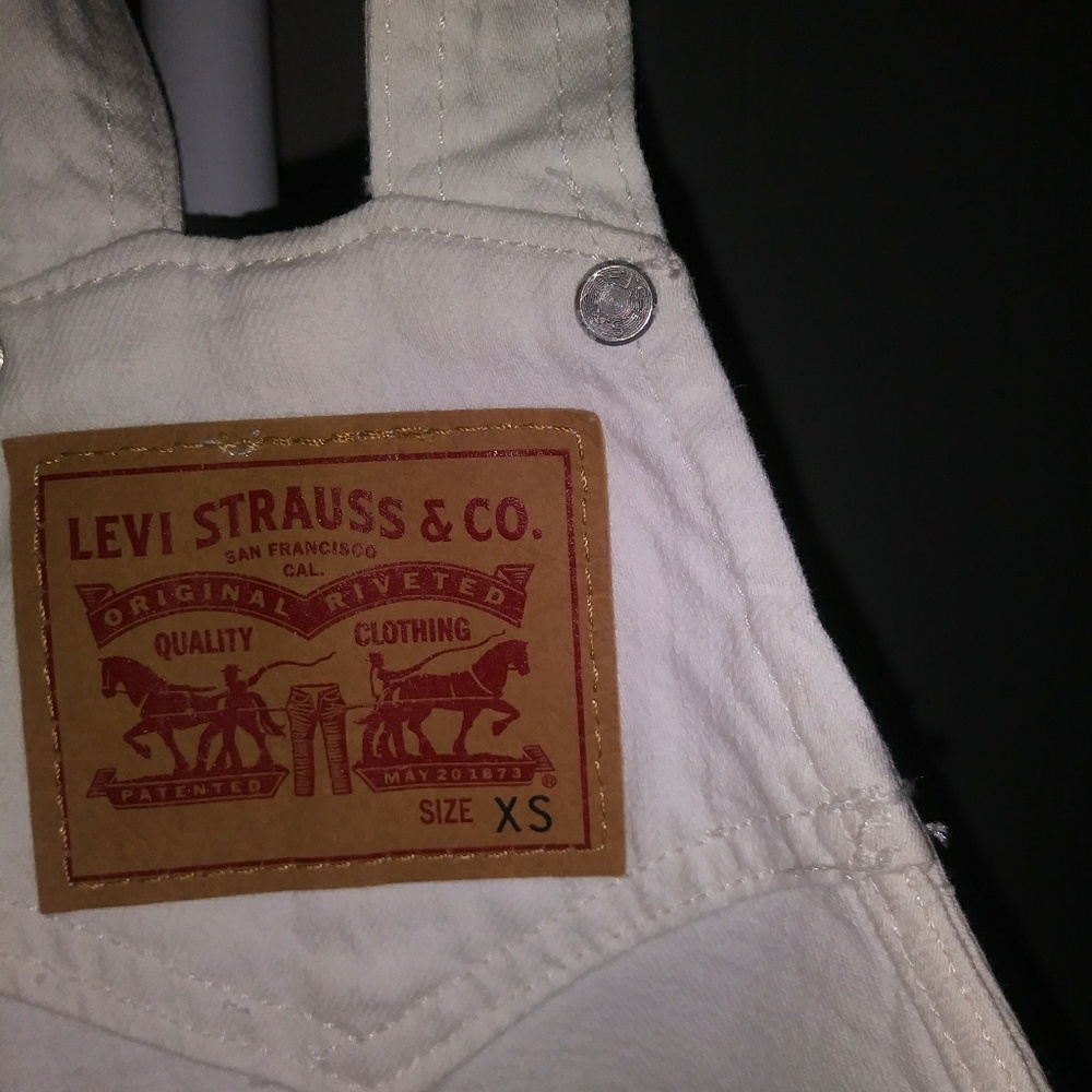 Levi's White Overall Skirt
